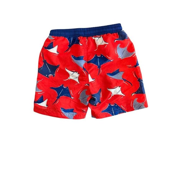 Mini Boden Boys Red Swim Shorts With Stingray Print 6-7 years - Picture 2 of 3